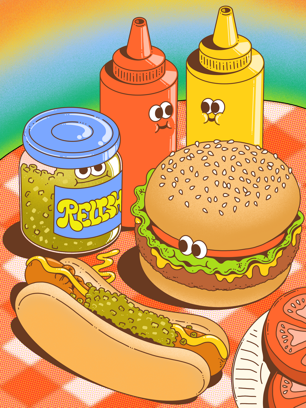 'Hotdog & Hamburger' Poster