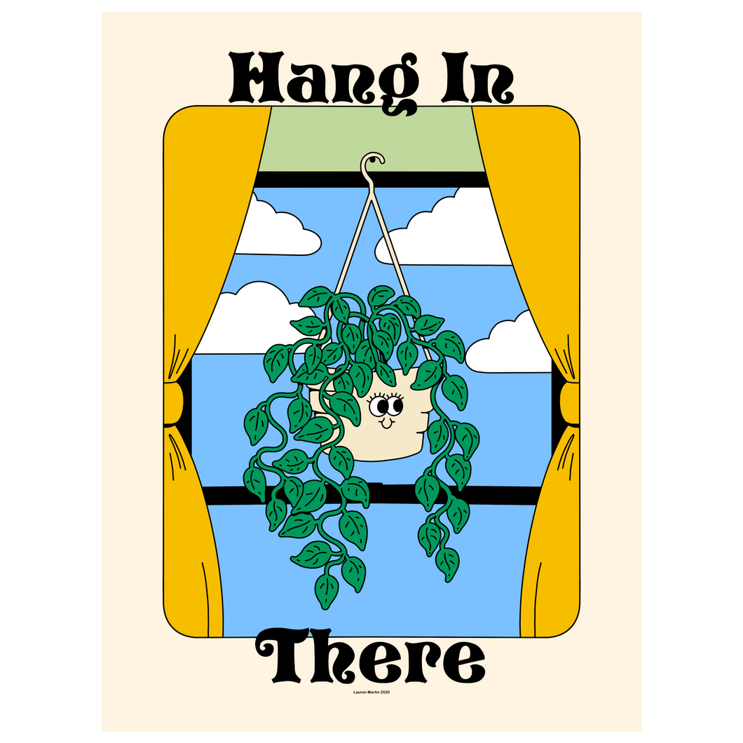 Image of a pothos plant hanging in a window with the words 